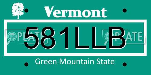 581LLB Vermont License Plate