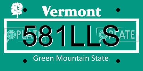 581LLS Vermont License Plate