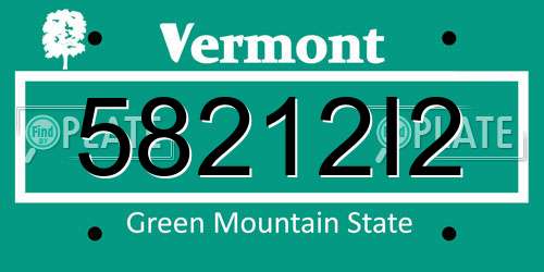 58212I2 Vermont License Plate