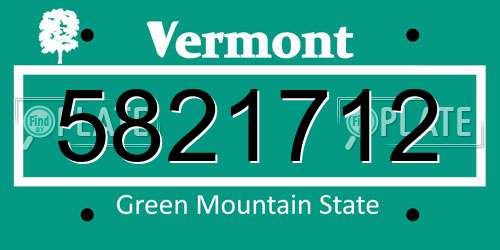 5821712 Vermont License Plate