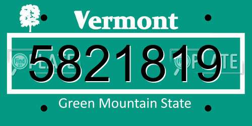 5821819 Vermont License Plate