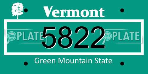 5822 Vermont License Plate