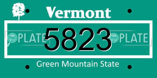 5823 Vermont License Plate