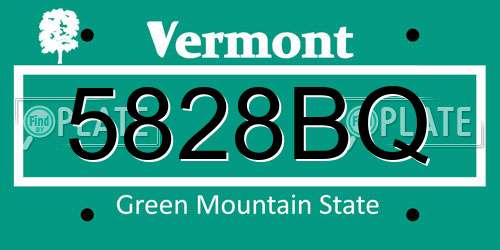 5828BQ Vermont License Plate