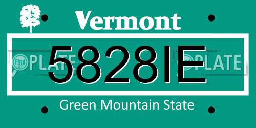 5828IE Vermont License Plate