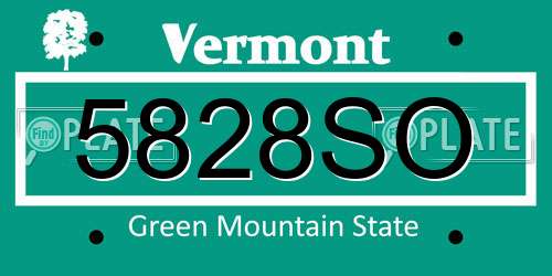 5828SO Vermont License Plate