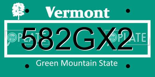 582GX2 Vermont License Plate