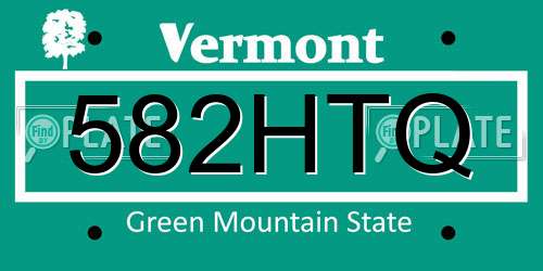 582HTQ Vermont License Plate