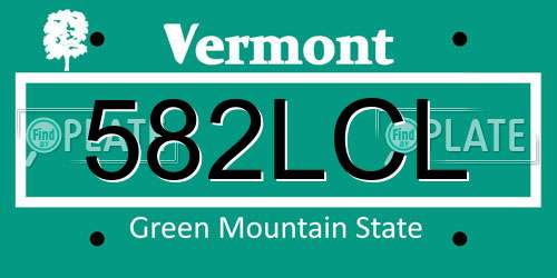 582LCL Vermont License Plate