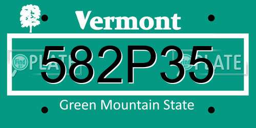 582P35 Vermont License Plate