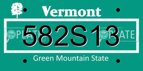 582S13 Vermont License Plate