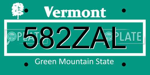 582ZAL Vermont License Plate
