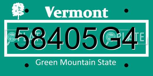 58405G4 Vermont License Plate