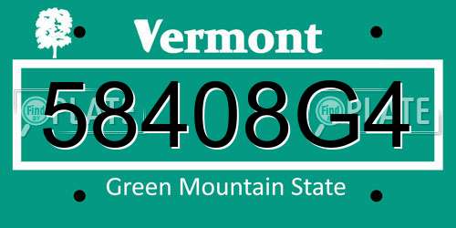 58408G4 Vermont License Plate