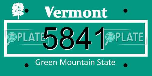 5841 Vermont License Plate