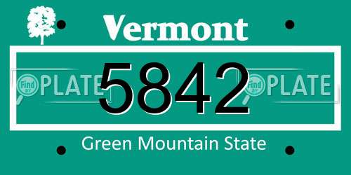 5842 Vermont License Plate