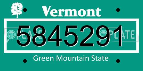 5845291 Vermont License Plate