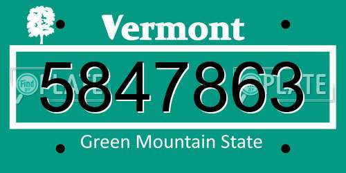 5847863 Vermont License Plate
