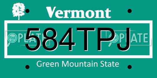 584TPJ Vermont License Plate