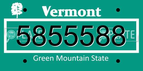 5855588 Vermont License Plate