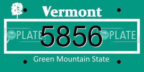 5856 Vermont License Plate