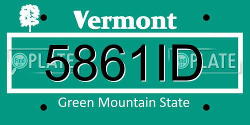 5861ID Vermont License Plate