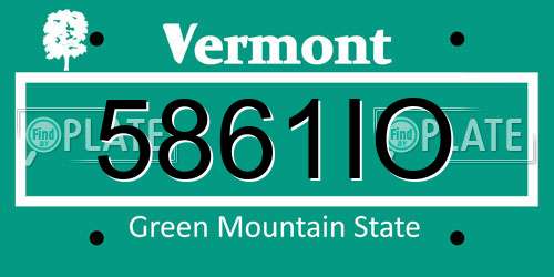5861IO Vermont License Plate