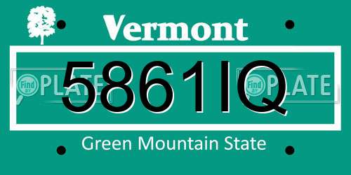 5861IQ Vermont License Plate