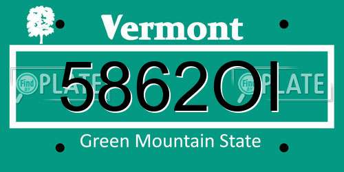 5862OI Vermont License Plate