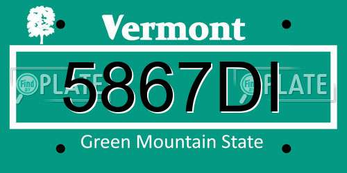 5867DI Vermont License Plate