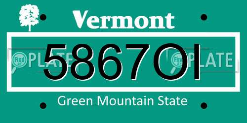 5867OI Vermont License Plate