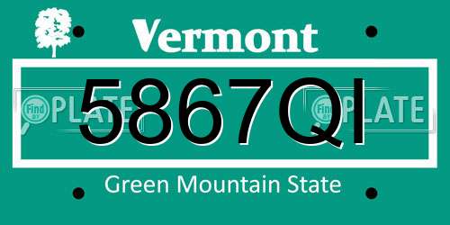 5867QI Vermont License Plate