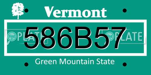 586B57 Vermont License Plate
