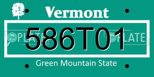 586T01 Vermont License Plate