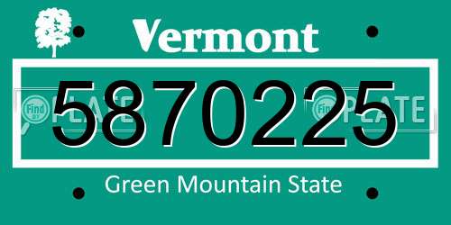 5870225 Vermont License Plate