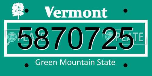 5870725 Vermont License Plate