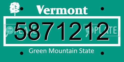 5871212 Vermont License Plate