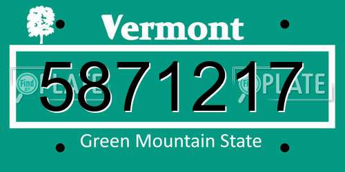 5871217 Vermont License Plate