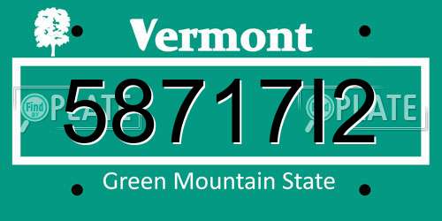 58717I2 Vermont License Plate