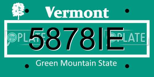5878IE Vermont License Plate