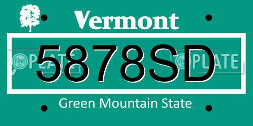 5878SD Vermont License Plate