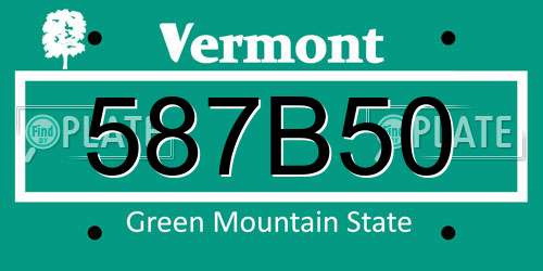 587B50 Vermont License Plate