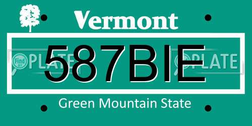 587BIE Vermont License Plate
