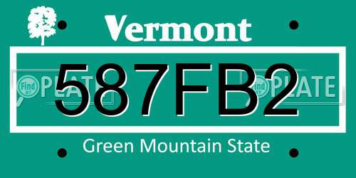 587FB2 Vermont License Plate