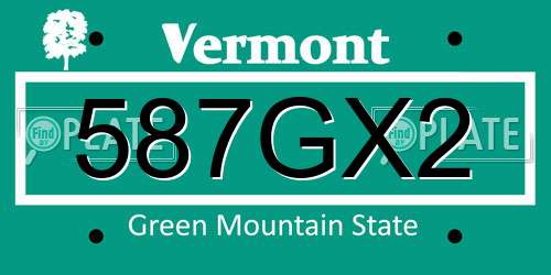 587GX2 Vermont License Plate