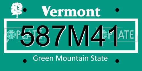 587M41 Vermont License Plate