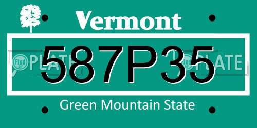 587P35 Vermont License Plate