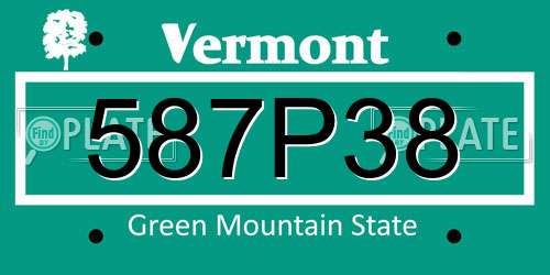 587P38 Vermont License Plate