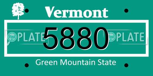 5880 Vermont License Plate