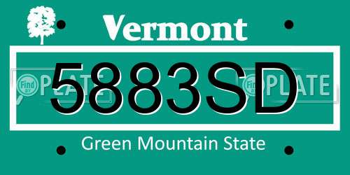 5883SD Vermont License Plate
